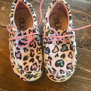 Hey Dude Moccasins in Pink and Blue with Elastic Slip-On Comfort